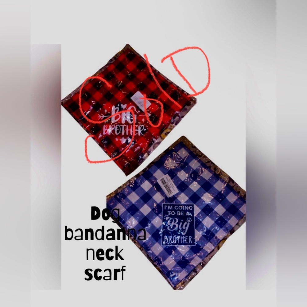 Red or Blue Dog Bandana neck scarf NEW